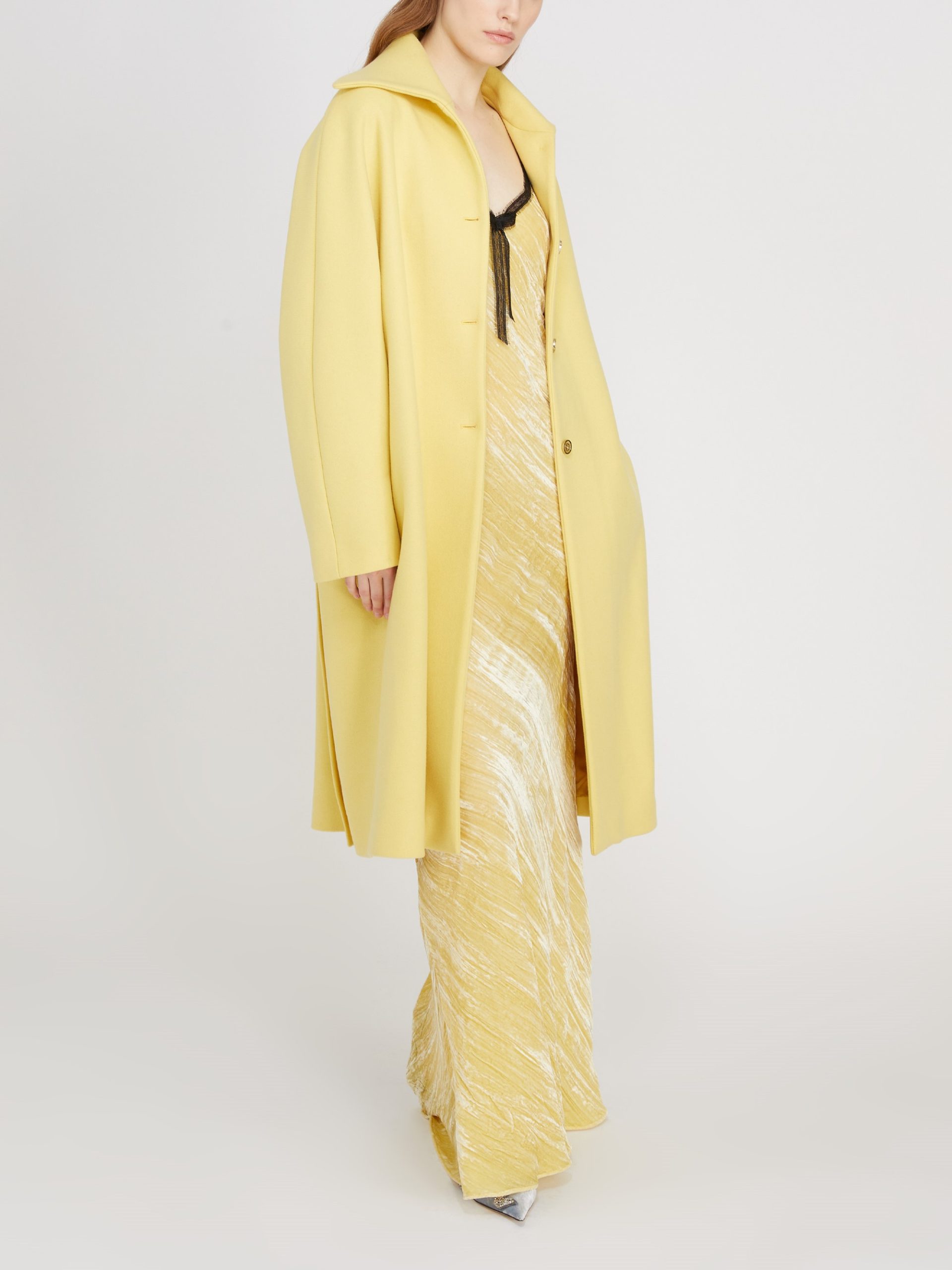 Straight cut mid length coat Rochas Official Website